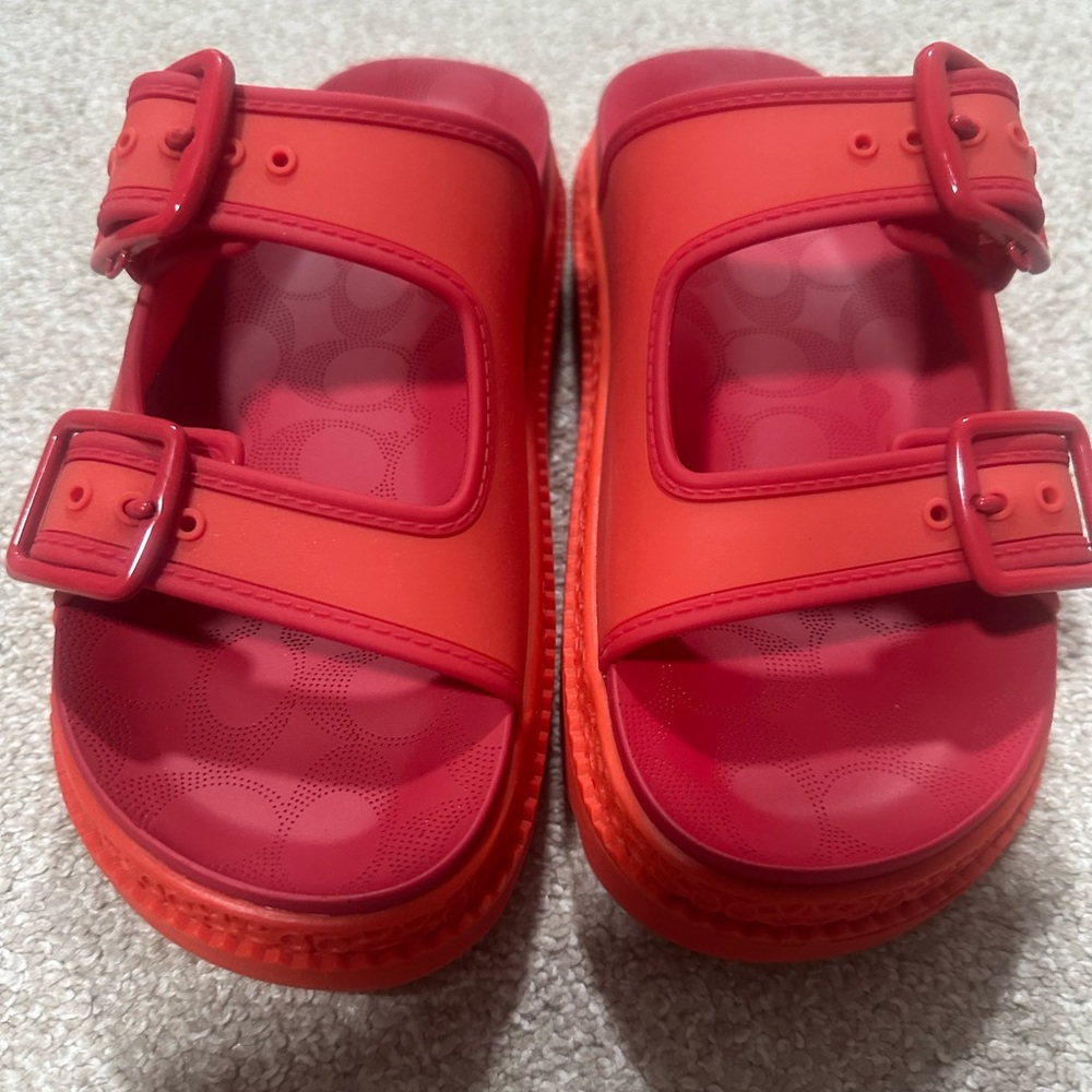 Coach woman  Vibrant Red and Orange Sandals